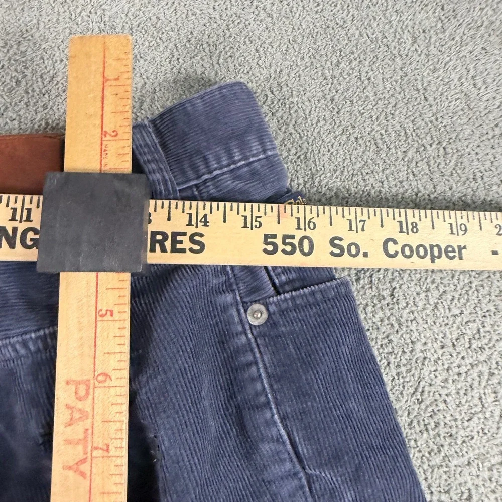 Polo Ralph Lauren Mens Navy Blue Corduroy Pleated Back Straight Leg Pants 31x28